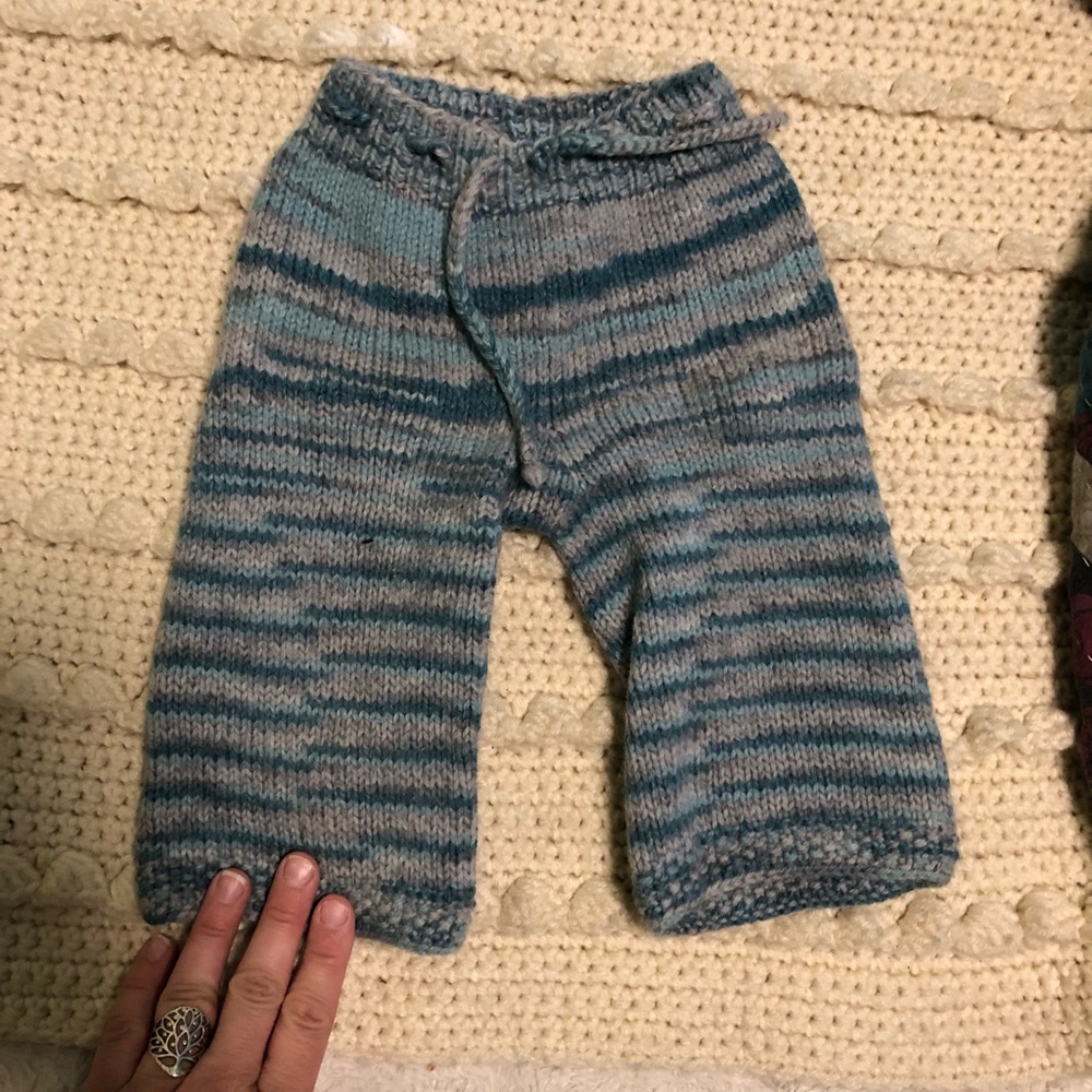 Blue Grey Blend Wool Longies for Cloth Diapering